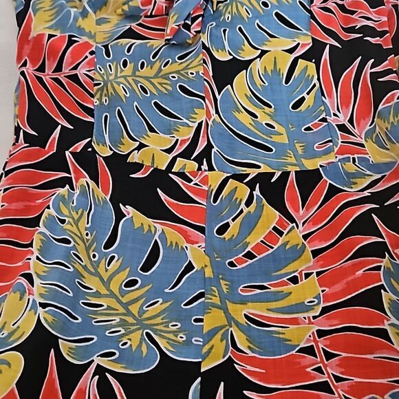 OXXO Women's Tropical Bell- Bottoms Jumpsuit Size Small Red/Blue - Picture 16 of 16